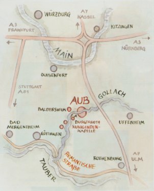 Karte nach Aub